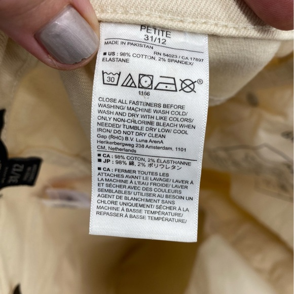 Banana Republic Stone ECRU Wide Leg jeans size 12p - Picture 8 of 10